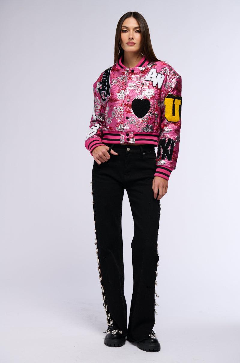 JACQUARD VARSITY BOMBER Product Image