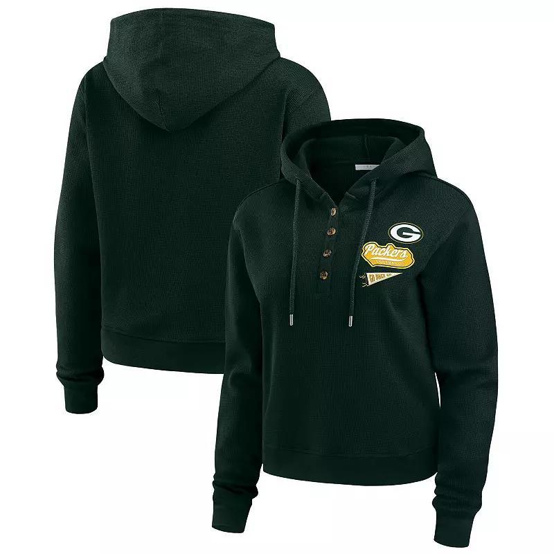 Women's WEAR by Erin Andrews  Royal Buffalo Bills Waffle Hoodie Pullover Top, Size: 2XL, Blue Product Image