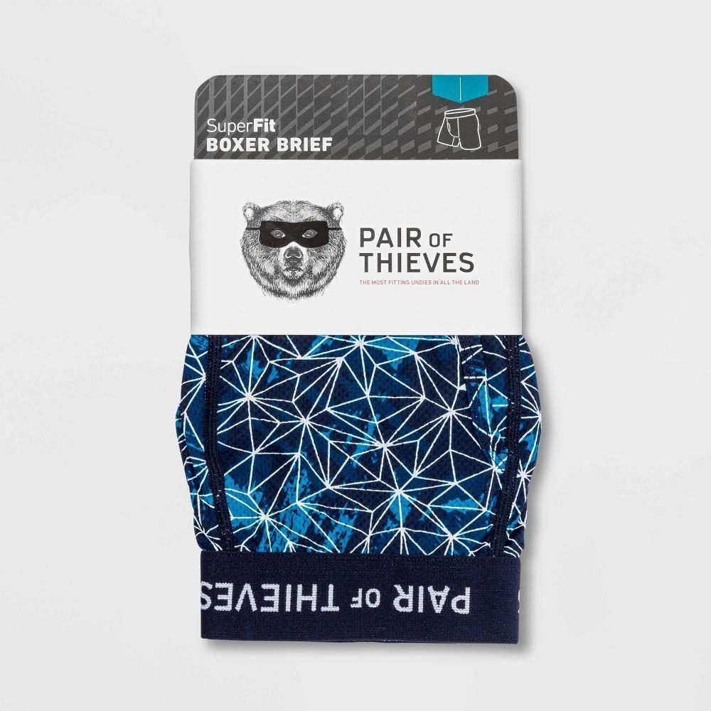 Pair of Thieves Men's Super Fit Web Boxer Briefs - Blue/Purple/White XL: Mid Rise, Microfiber, Basket Weave Pattern Product Image