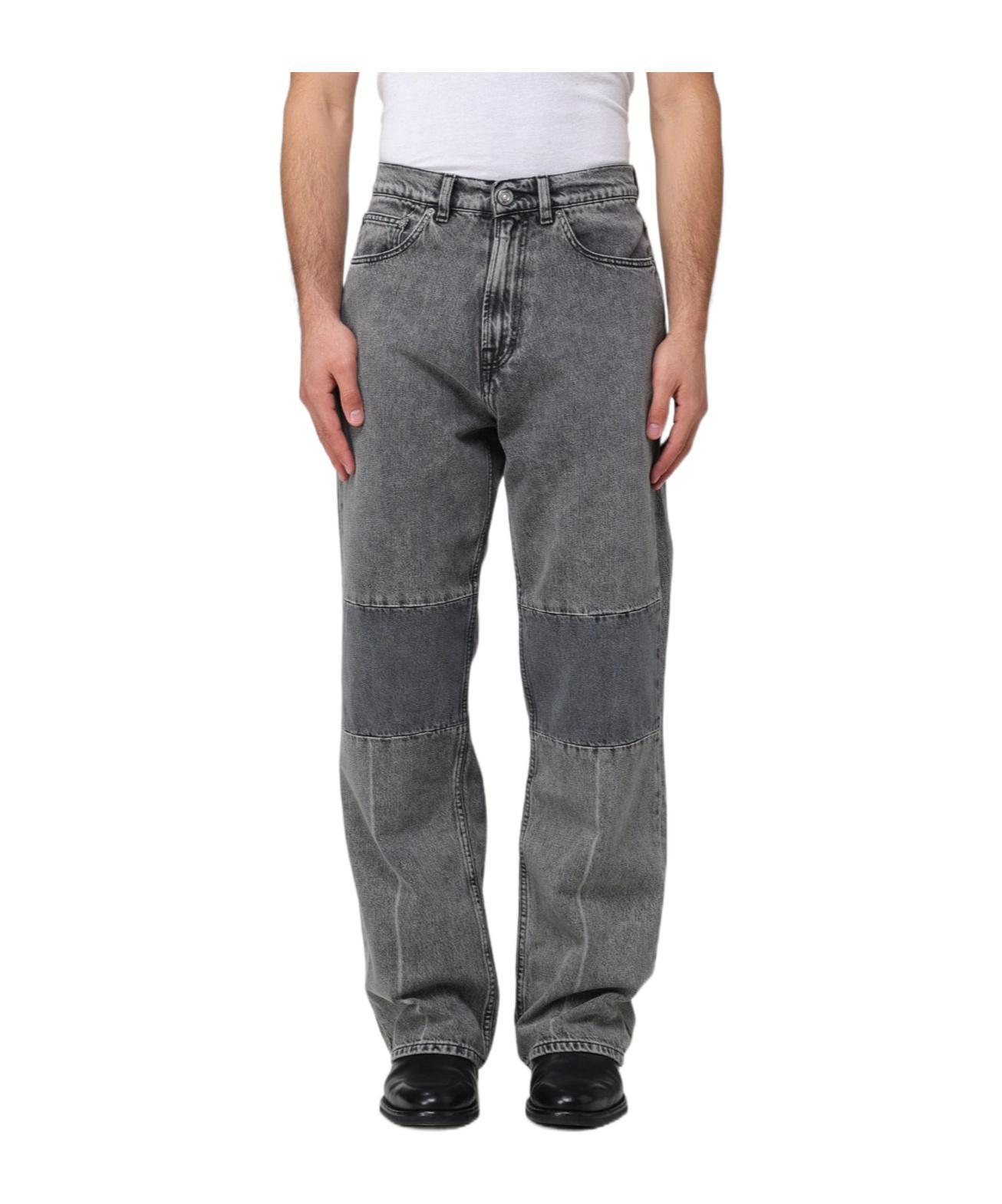 OUR LEGACY Extended Linear Cut Straight-leg High-rise Denim Jeans In Grey Product Image