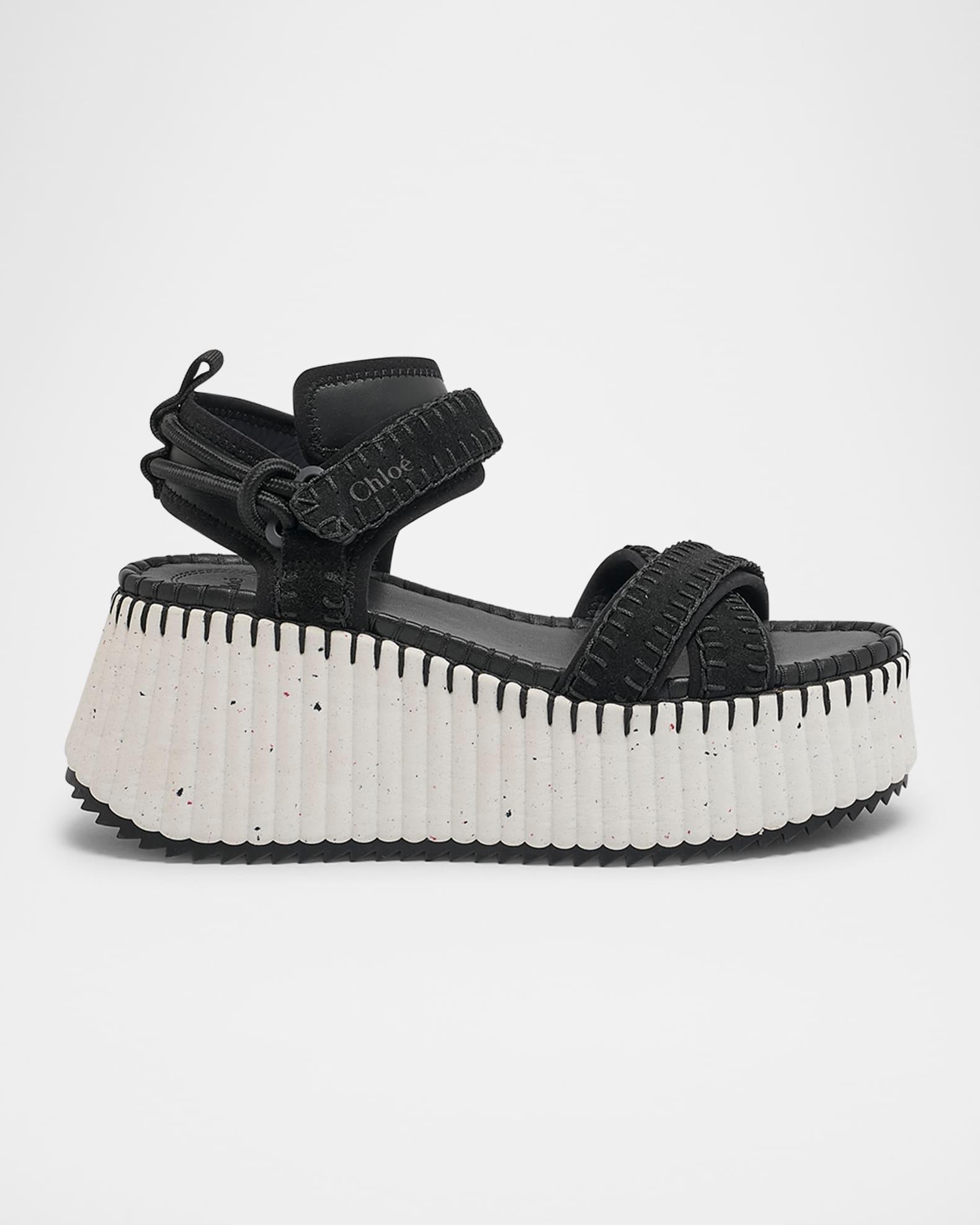 Nama Stitch Ankle-Strap Flatform Sandals Product Image