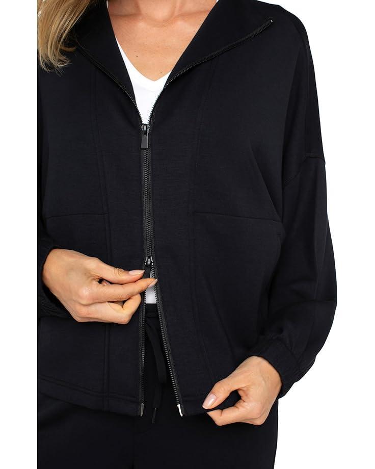 Zip Up Dolman Sleeve Matte Sateen Jacket Product Image