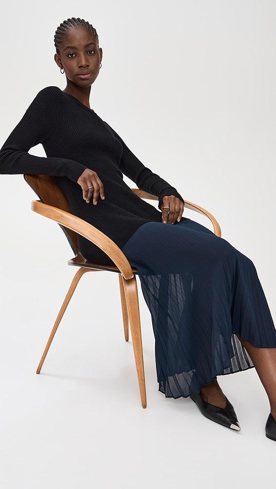 Lingua Franca Pleated Skirt Drop Waist Knit Dress | Shopbop Product Image