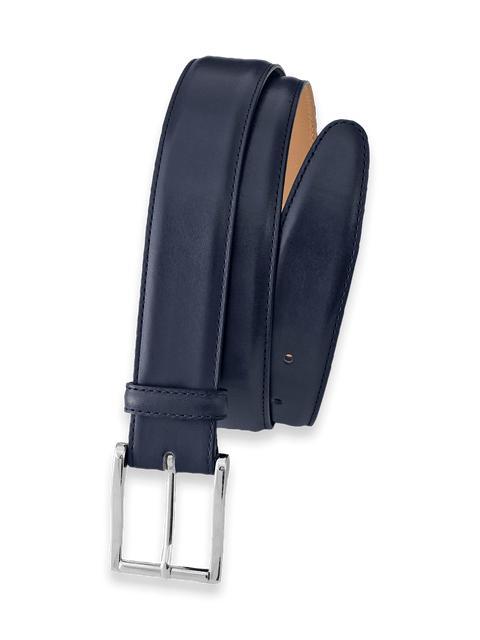 Leather Belt with Changeable Buckle - Navy Product Image