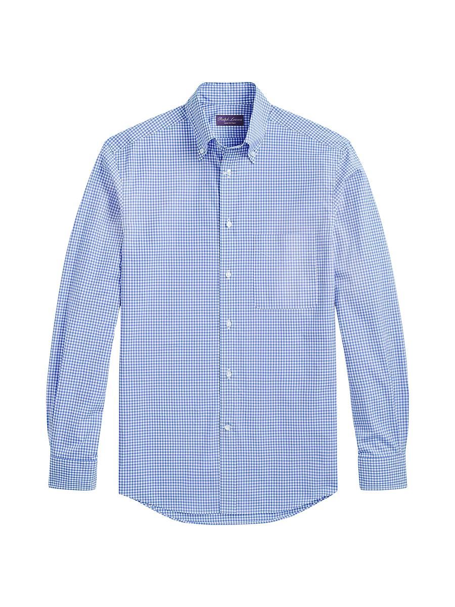 Mens Gingham Cotton Shirt Product Image