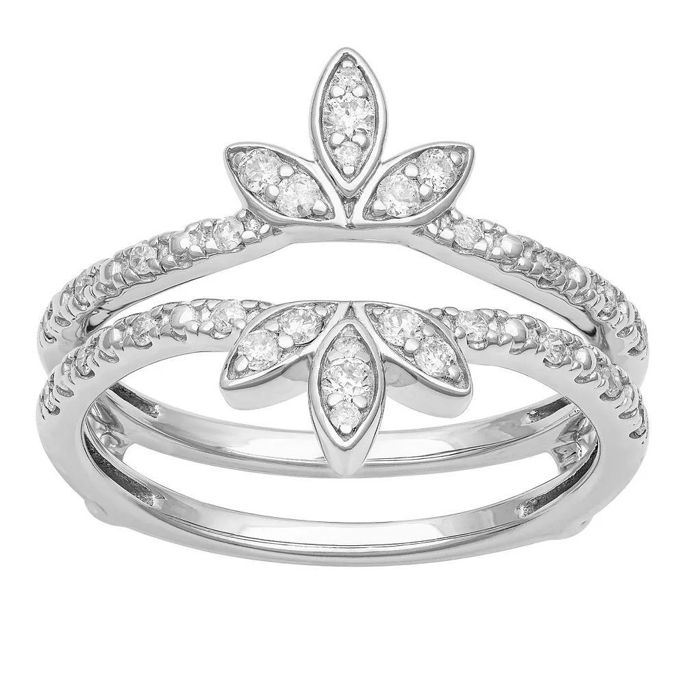 Love Always 10k White Gold 1/3 Carat T.W. Diamond Floral Enhancer Ring, Women's, Size: 6, 10k Whgold Product Image