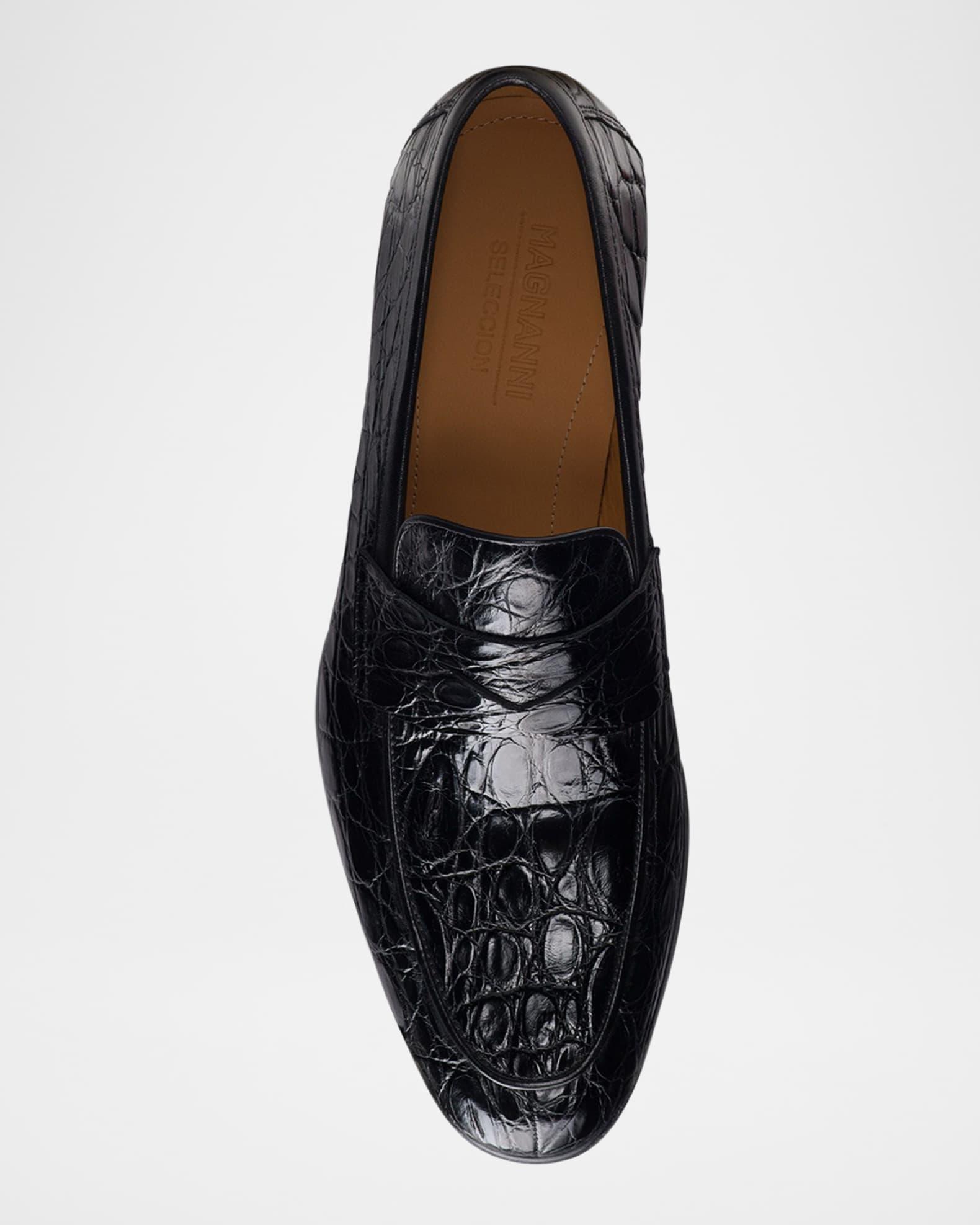 Men's Vicente Croc Leather Penny Loafers Product Image