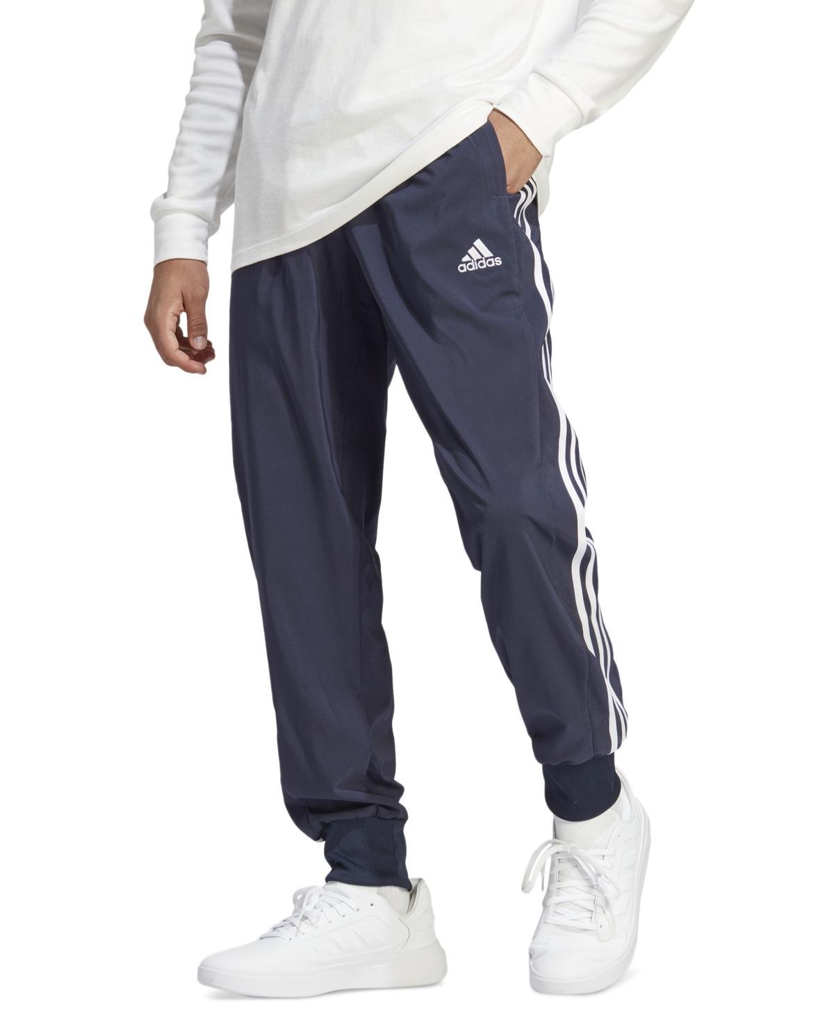 adidas Aeroready Essentials Tapered Cuffed Woven 3-Stripes Pants White) Men's Clothing Product Image
