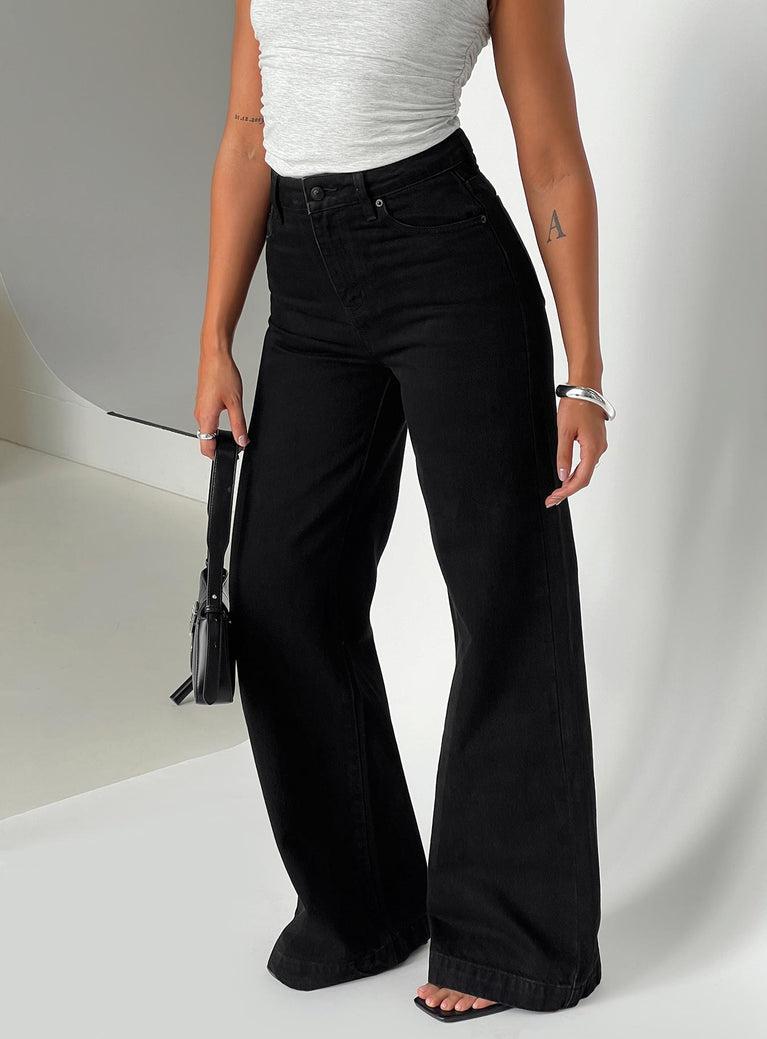 Goldie High Wide Jean True Black Product Image