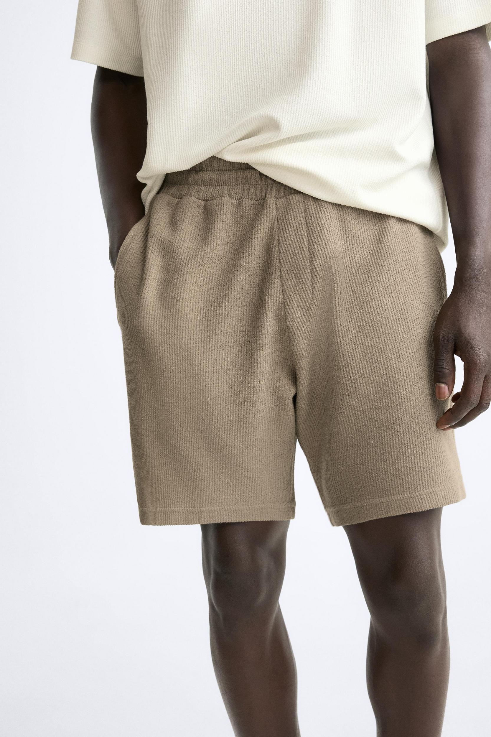 TEXTURED WEAVE SHORTS WITH MESH Product Image