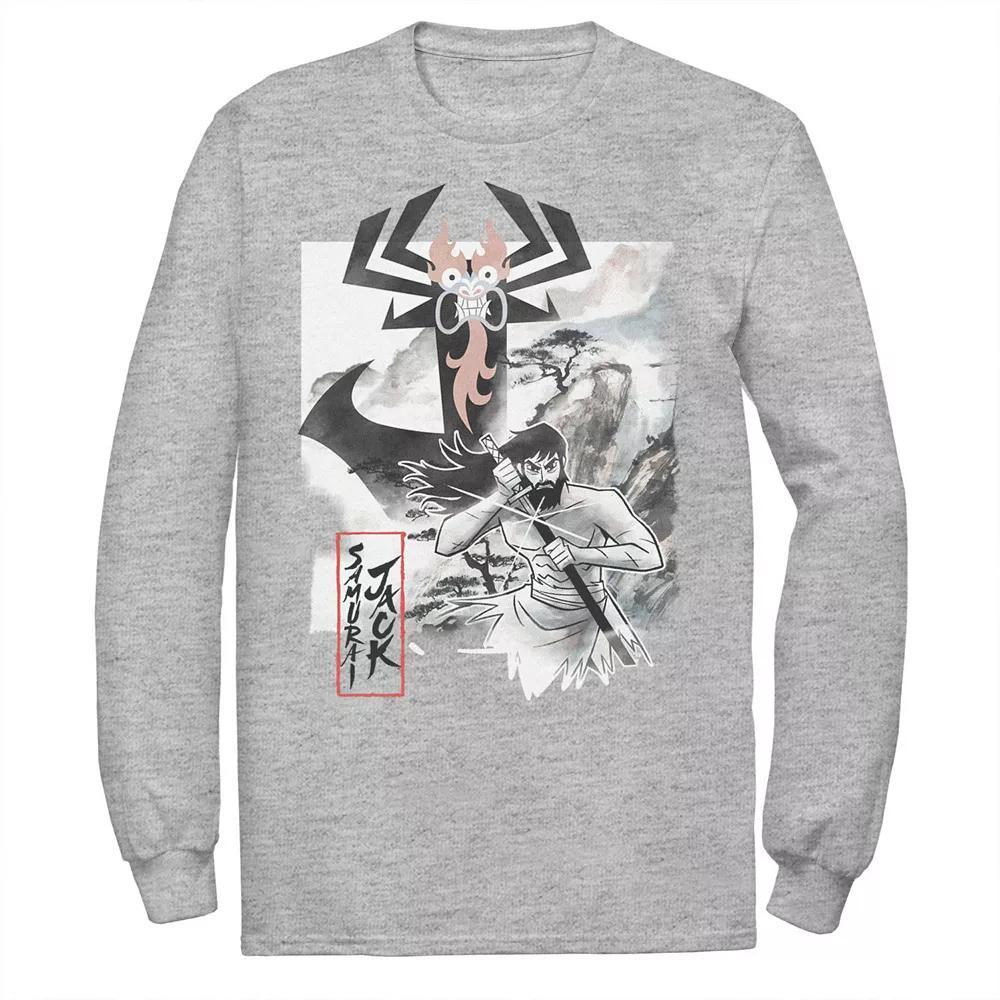 Men's Cartoon Network Samurai Jack Aku Water Color Paint Sketch Tee, Size: Large, Athletic Grey Product Image