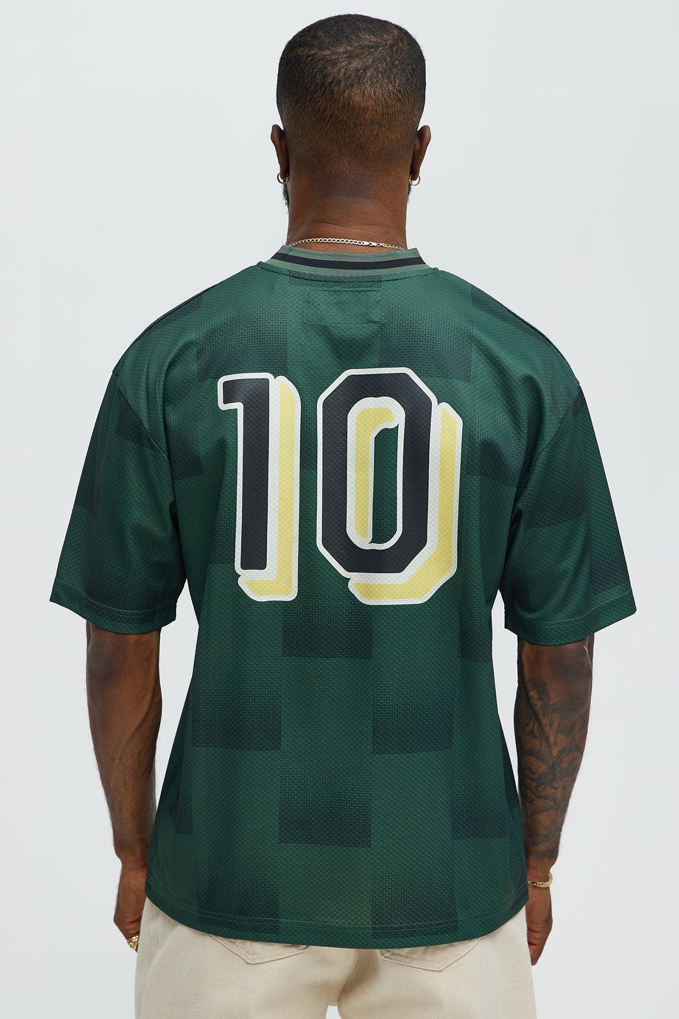 Checkered Paris Short Sleeve Soccer Jersey - Green/combo Male Product Image