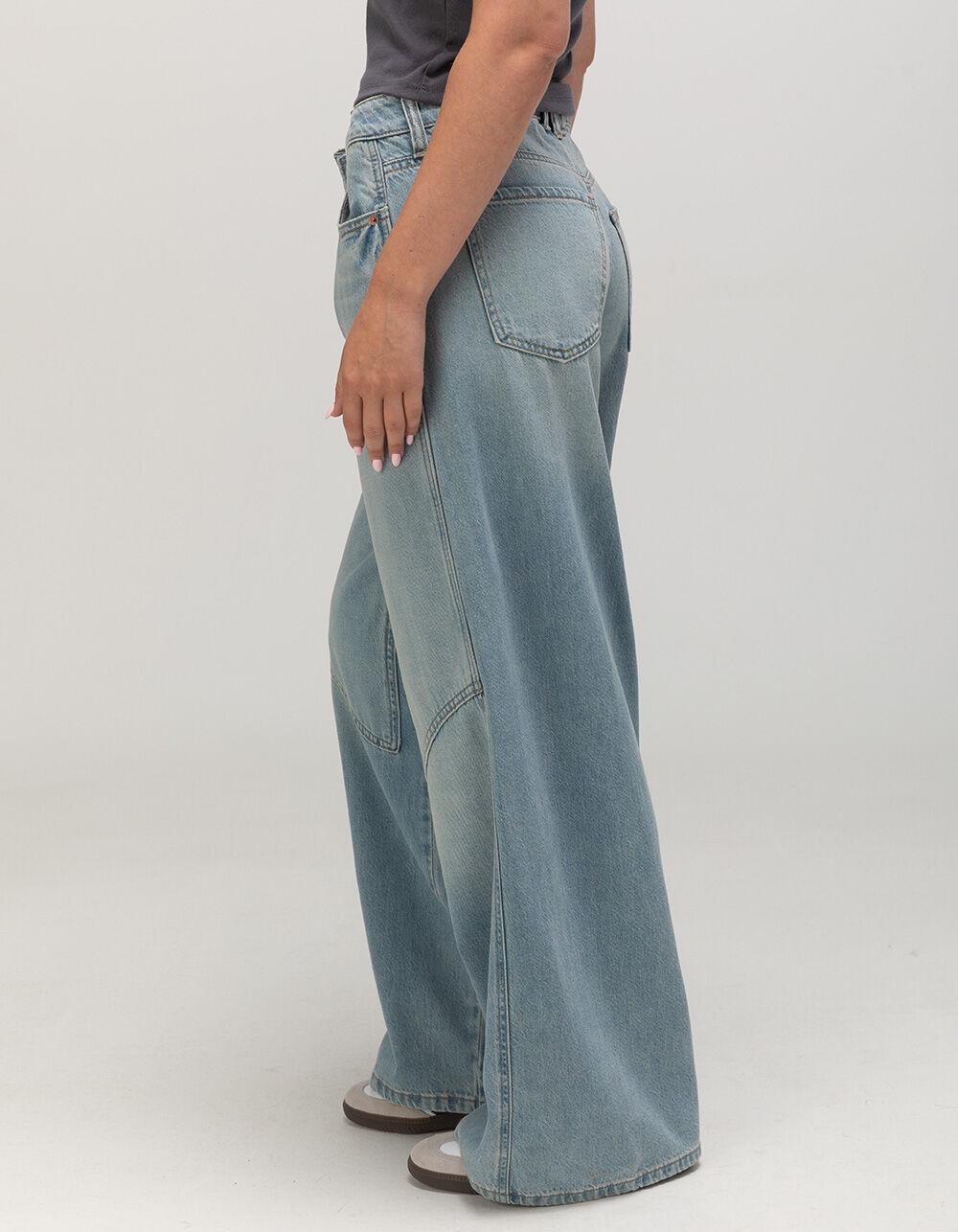 RSQ Womens Mid Rise Wide Leg Panel Jeans Product Image