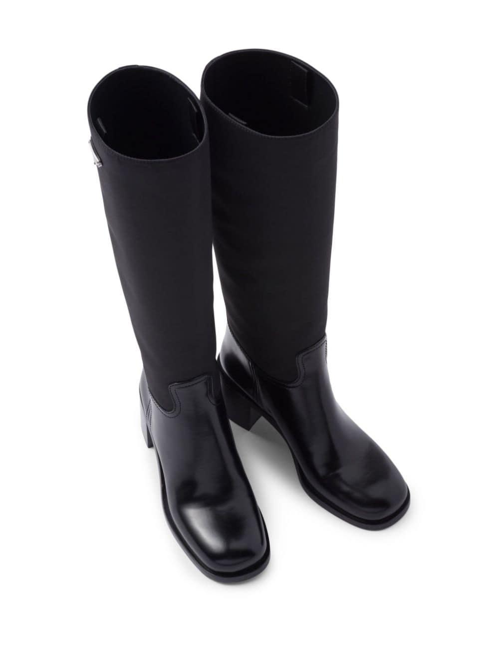 triangle-logo knee-high boots Product Image