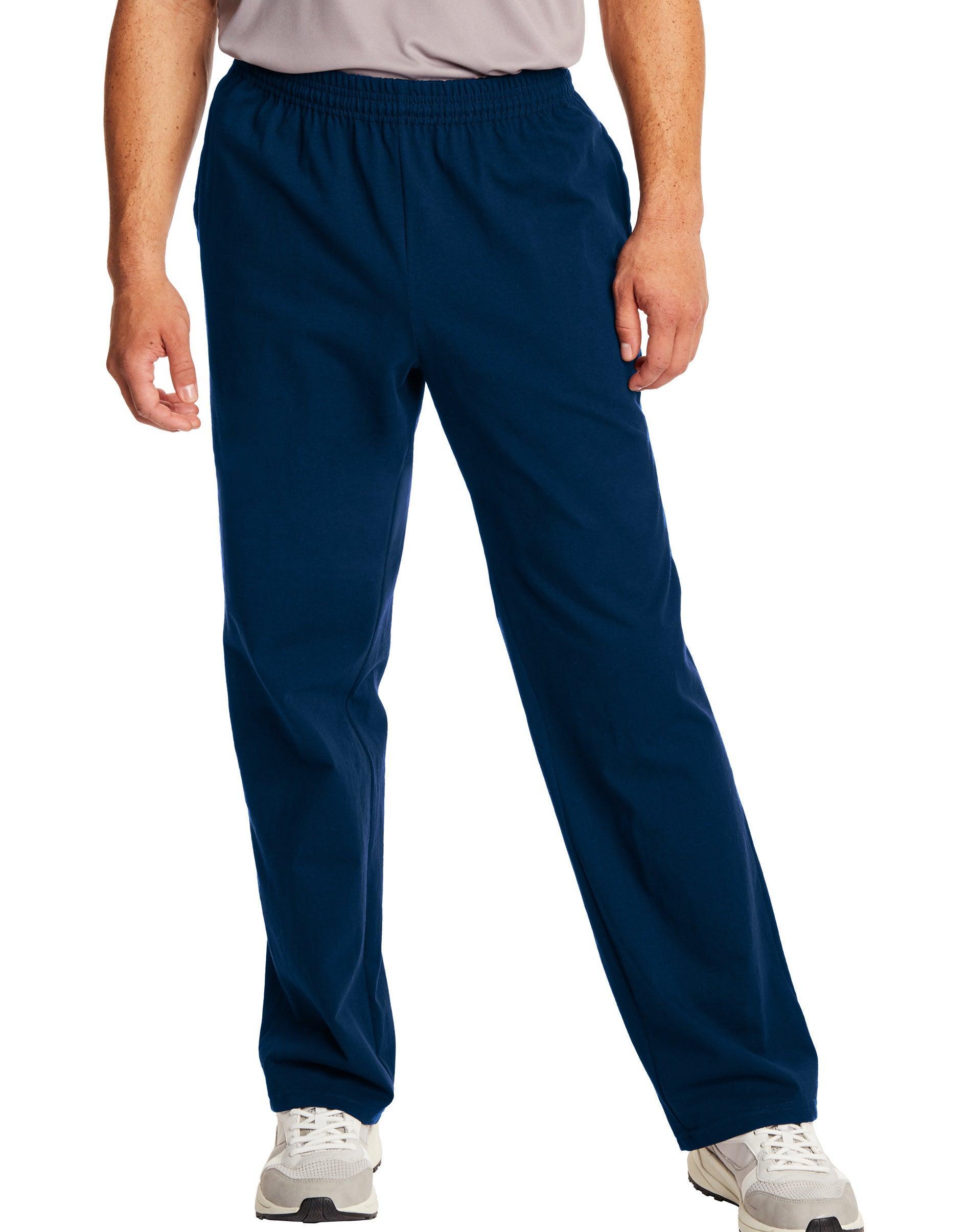 Hanes Essentials Mens Cotton Jersey Pants, 32 Charcoal Heather S Product Image