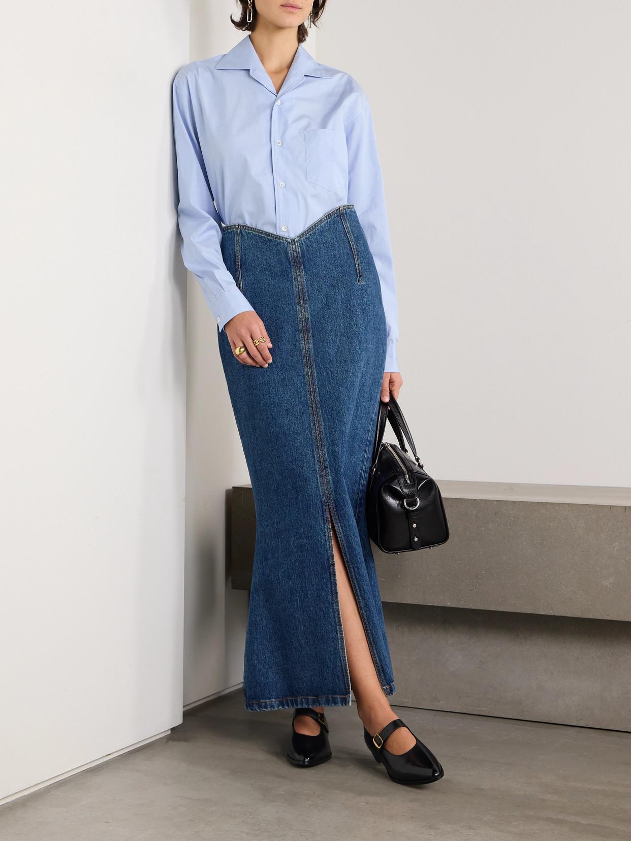 BALLY Denim Maxi Skirt In Blue Product Image