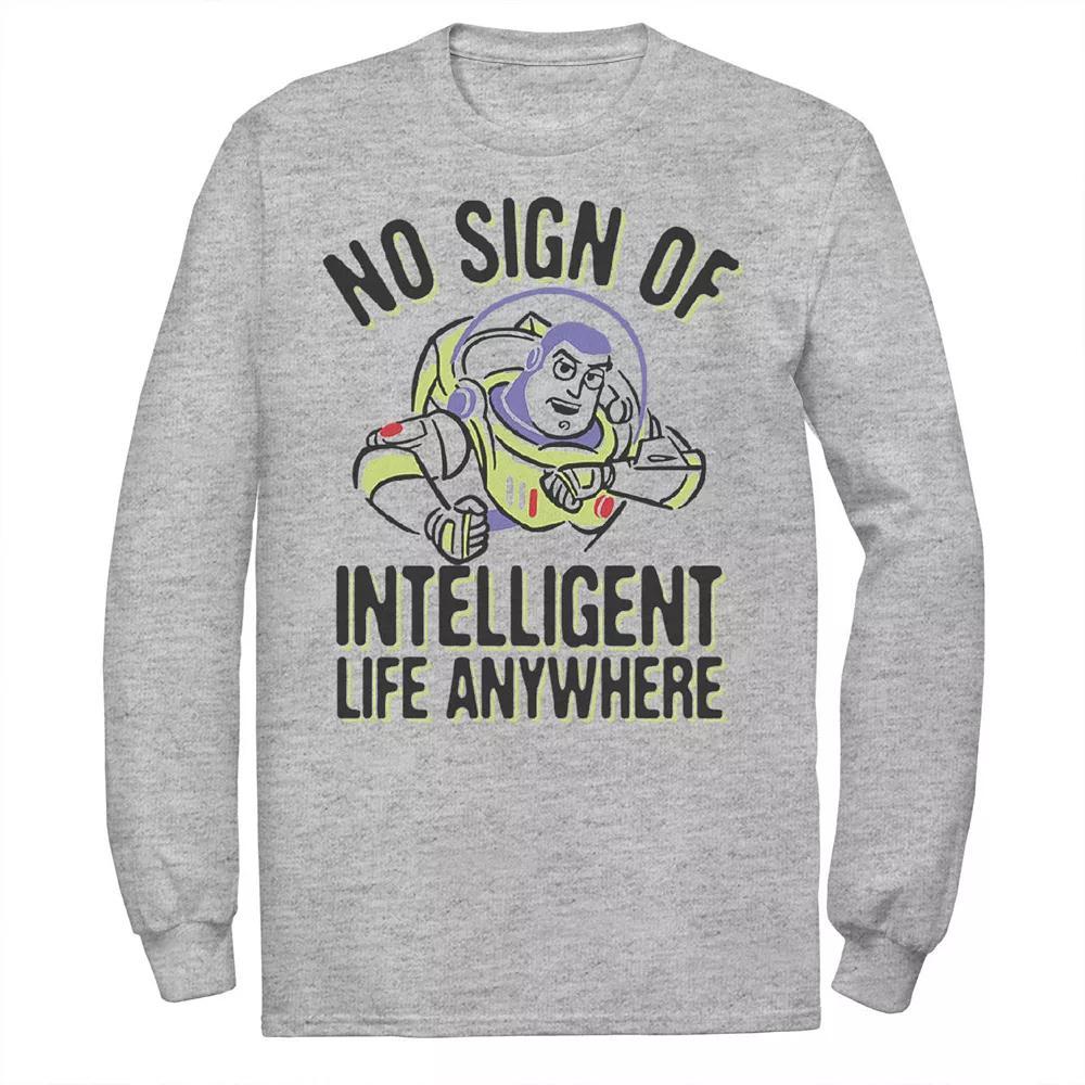 Disney / Pixar's Toy Story Buzz Lightyear Men's No Intelligent Life Tee, Size: Large, Athletic Grey Product Image