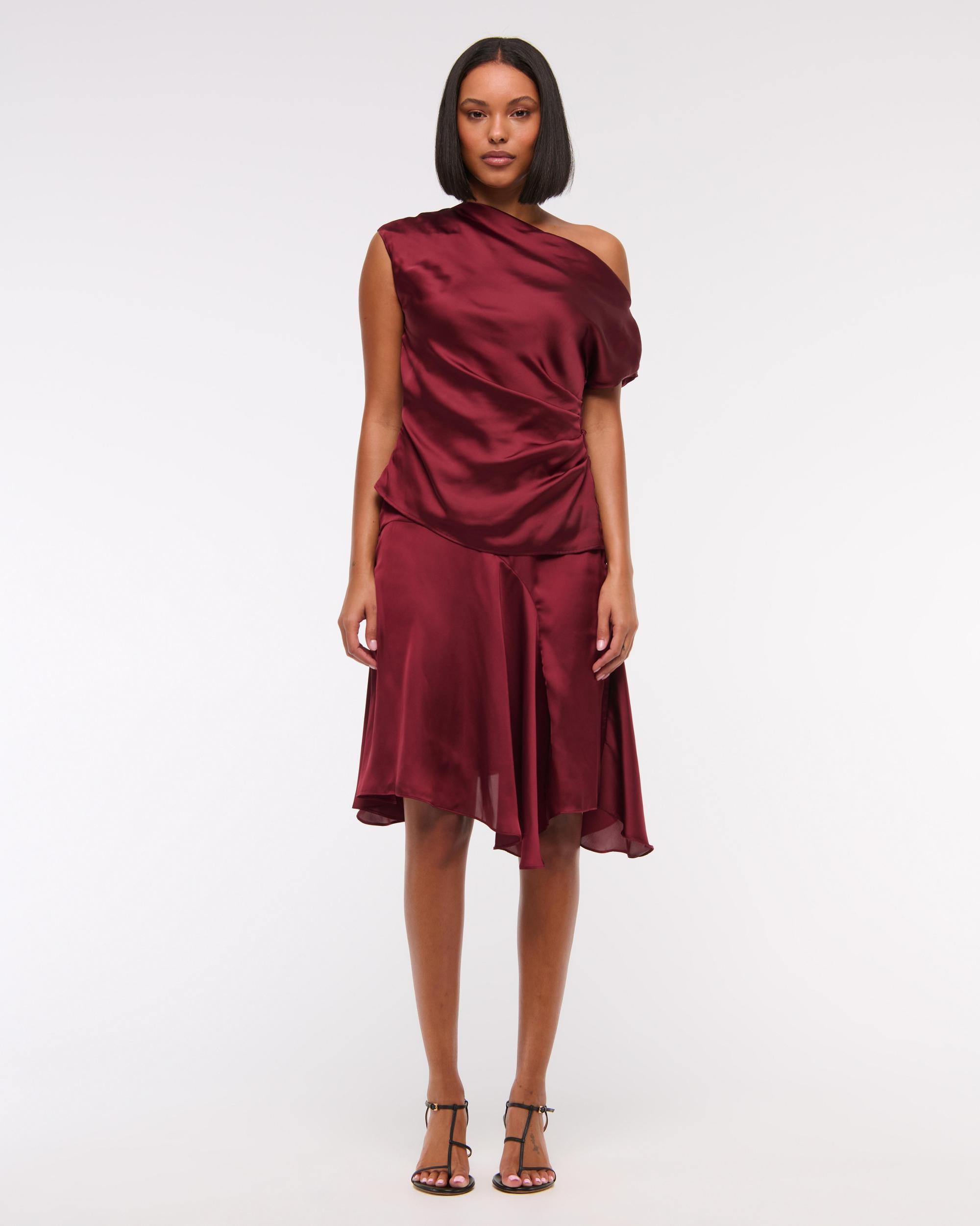 Satin Midi Skirt Product Image