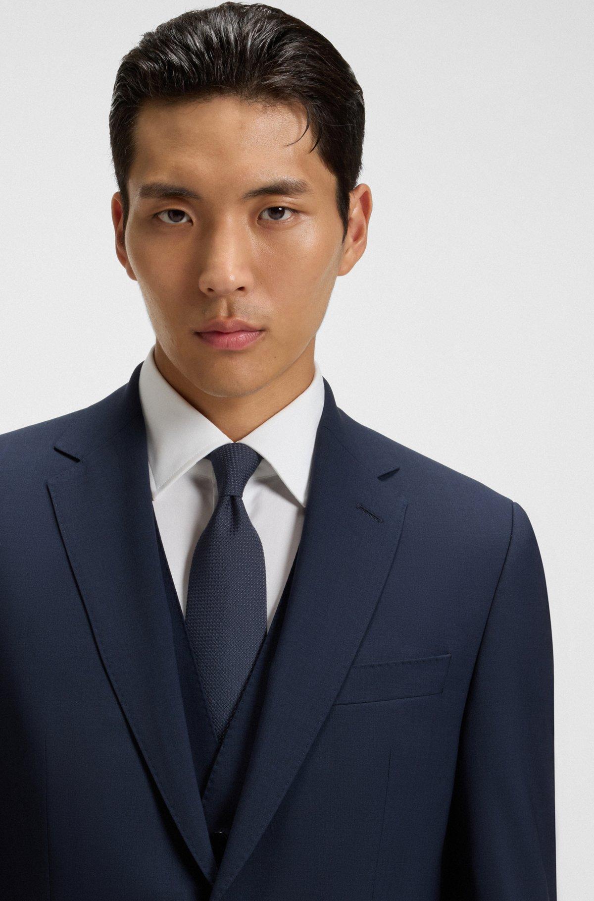 Structured tie in cotton and silk Product Image