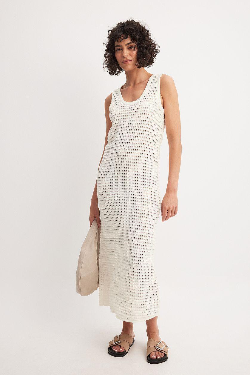 Knitted Crochet Midi Dress Product Image