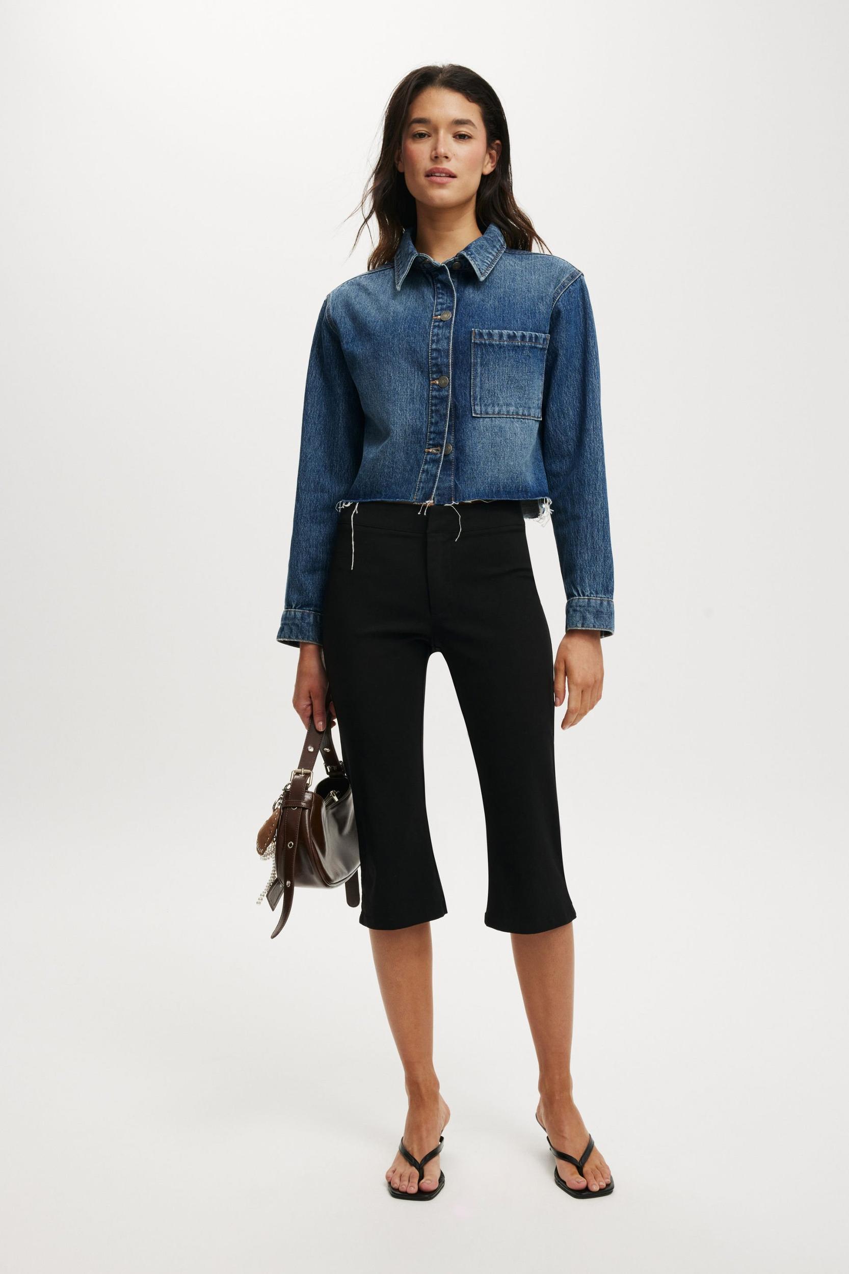 Rumi Denim Cropped Shirt Product Image
