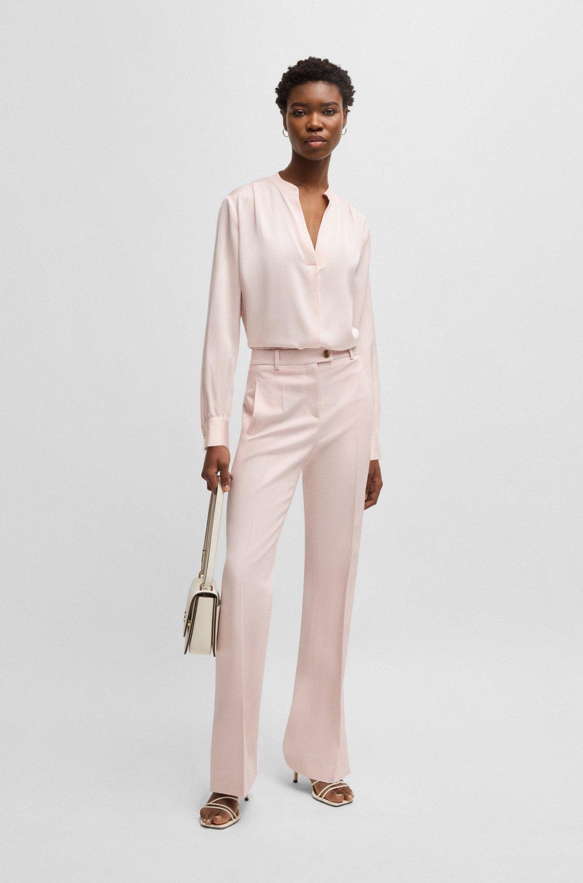 Regular-fit blouse in stretch silk Product Image