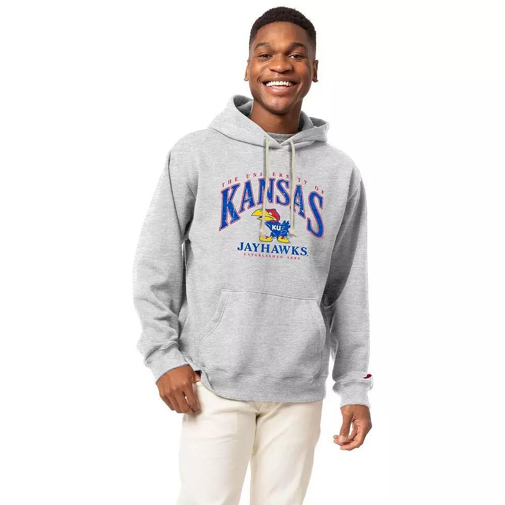 Mens Heather Gray Kansas Jayhawks Tall Arch Essential Pullover Hoodie Product Image