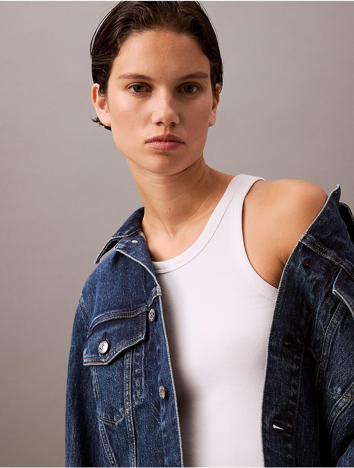 Calvin Klein Womens Cotton Contour Rib Tank - Grey Product Image