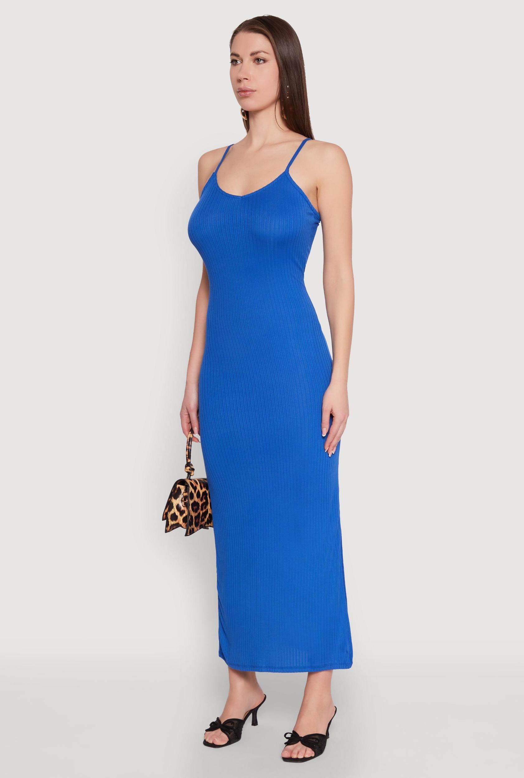 Womens Ribbed Knit Cami Maxi Dress Product Image