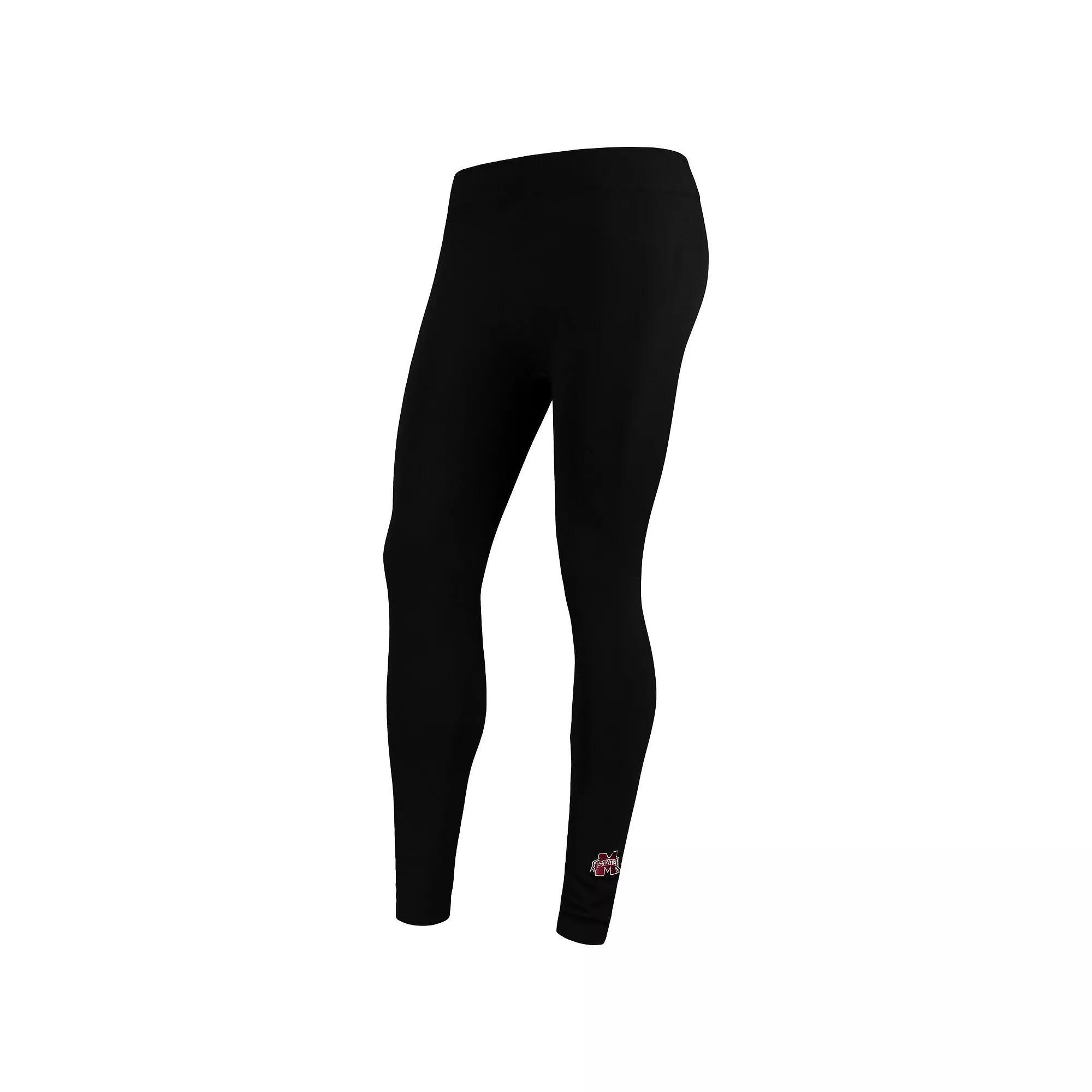 Women's ZooZatz Black Mississippi State Bulldogs Fleece Leggings, Size: Small/Medium, Mst Black Product Image