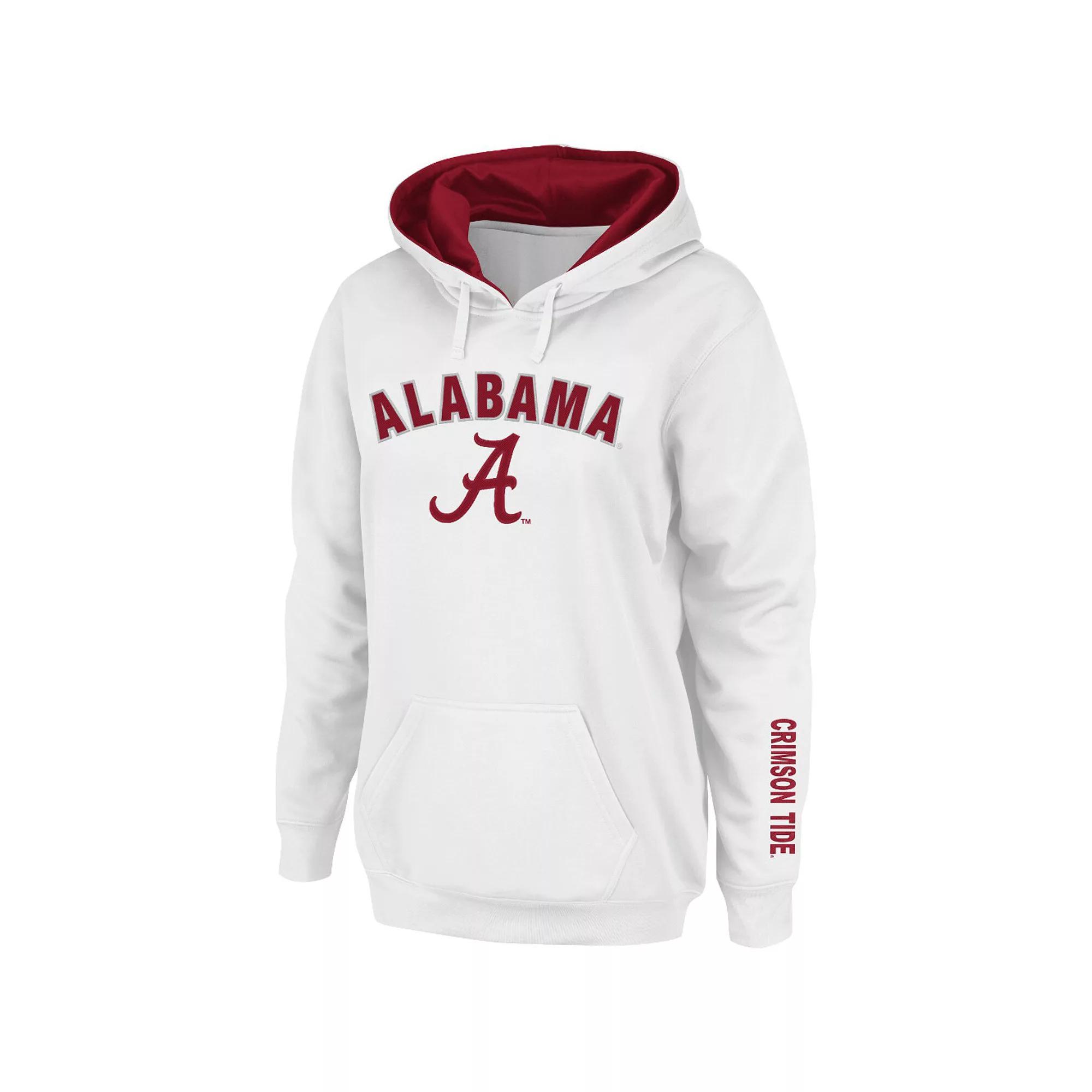 Women's White Alabama Crimson Tide Arch & Logo 1 Pullover Hoodie, Size: Large Product Image