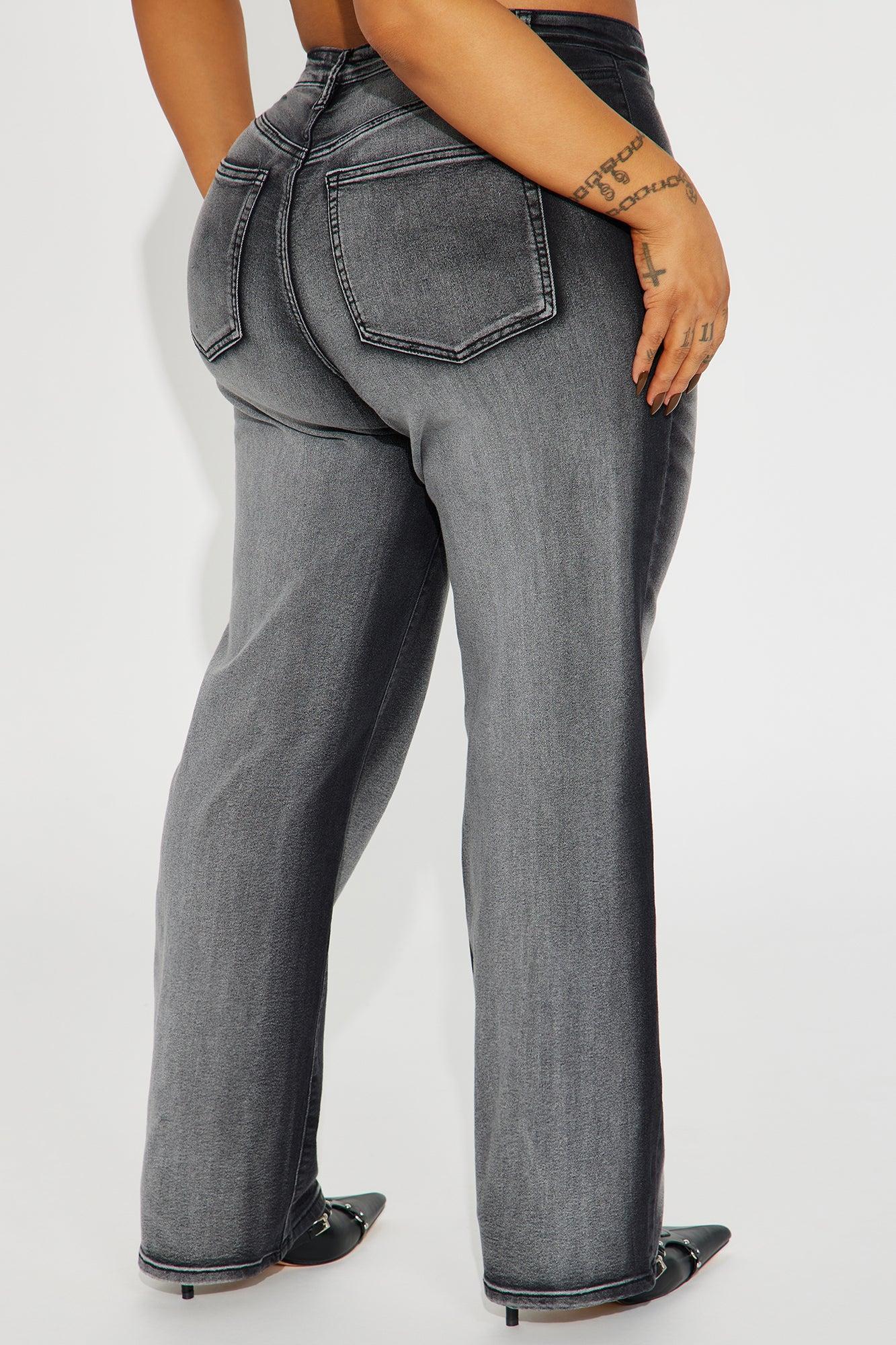 For The Streets Stretch Straight Leg Jeans - Black Wash Product Image