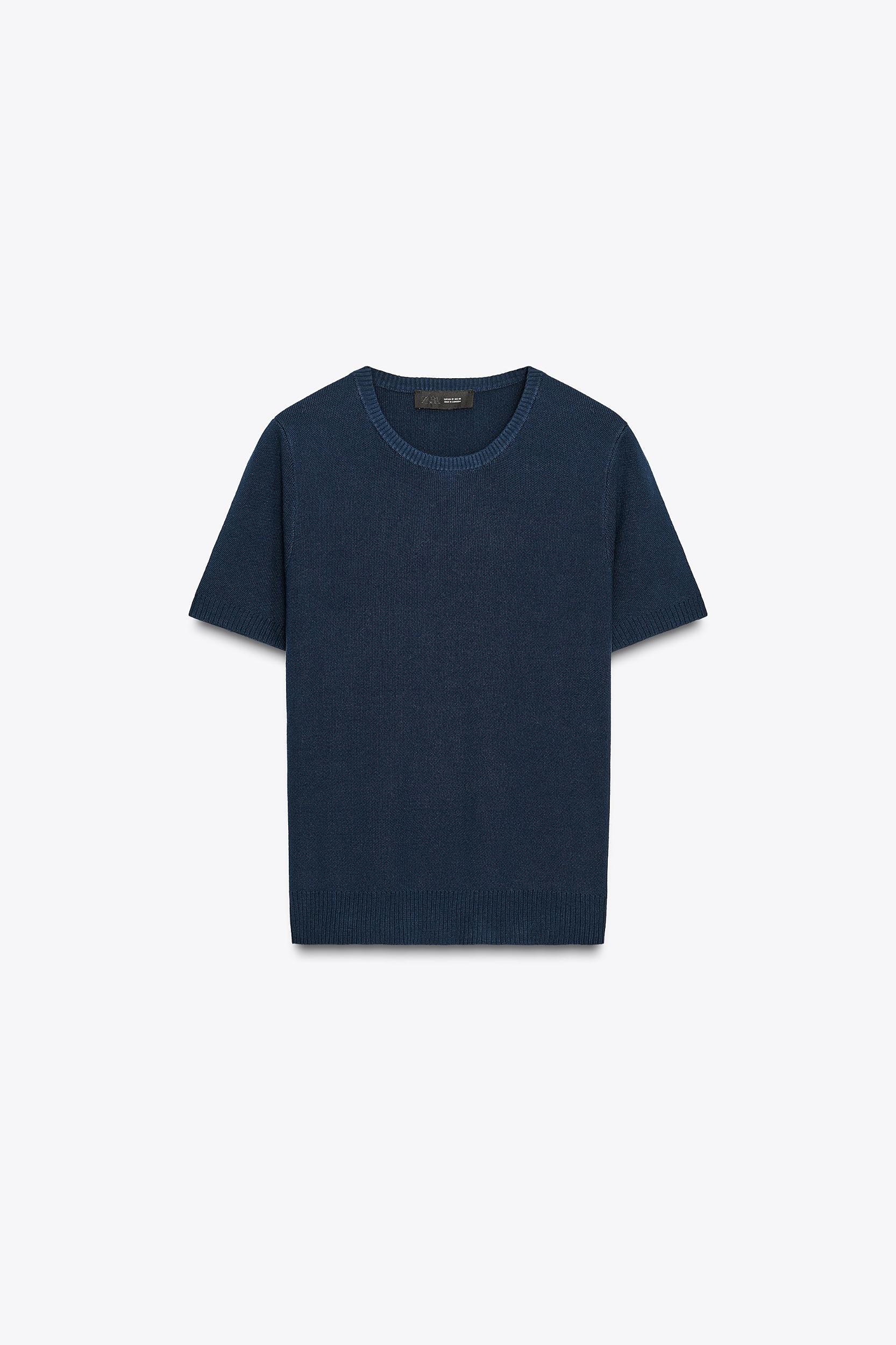 SHORT SLEEVE BASIC KNIT TOP Product Image