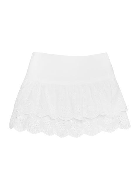 Sweetheart Broiderie Skort White Product Image