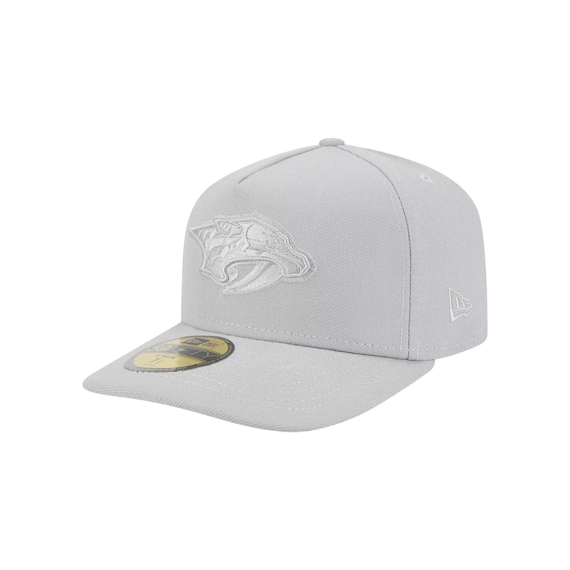 Men's New Era Gray Nashville Predators Color Pack A-Frame 59FIFTY Fitted Hat, Size: 7, Pdt Grey Product Image