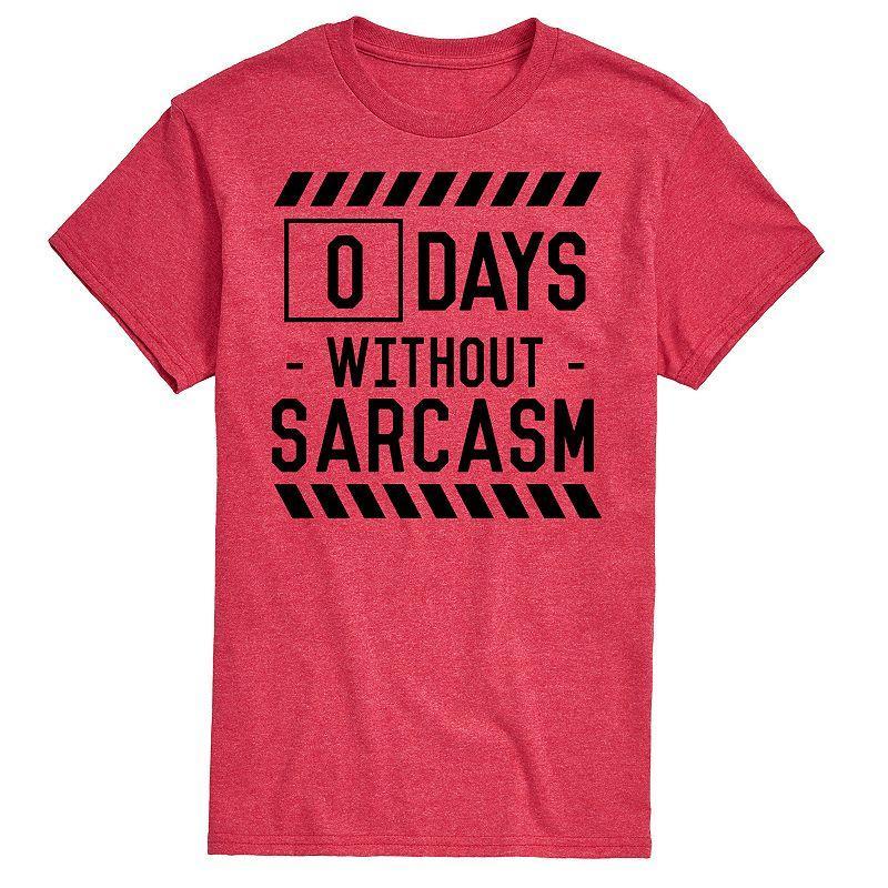Men's 0 Days Without Sarcasm Tee, Size: XL, Red Product Image