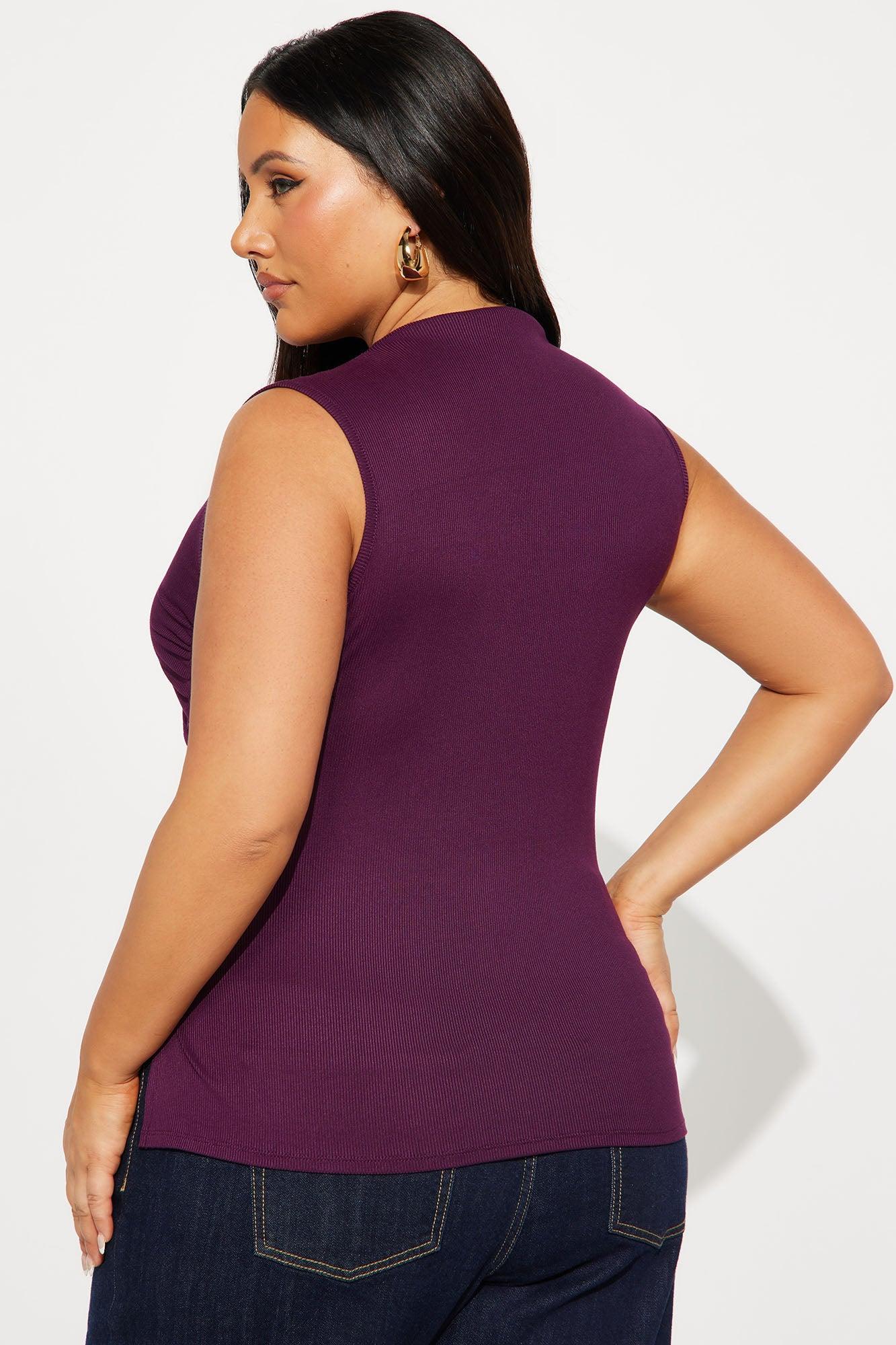 Harmony Sleeveless Top - Plum Product Image