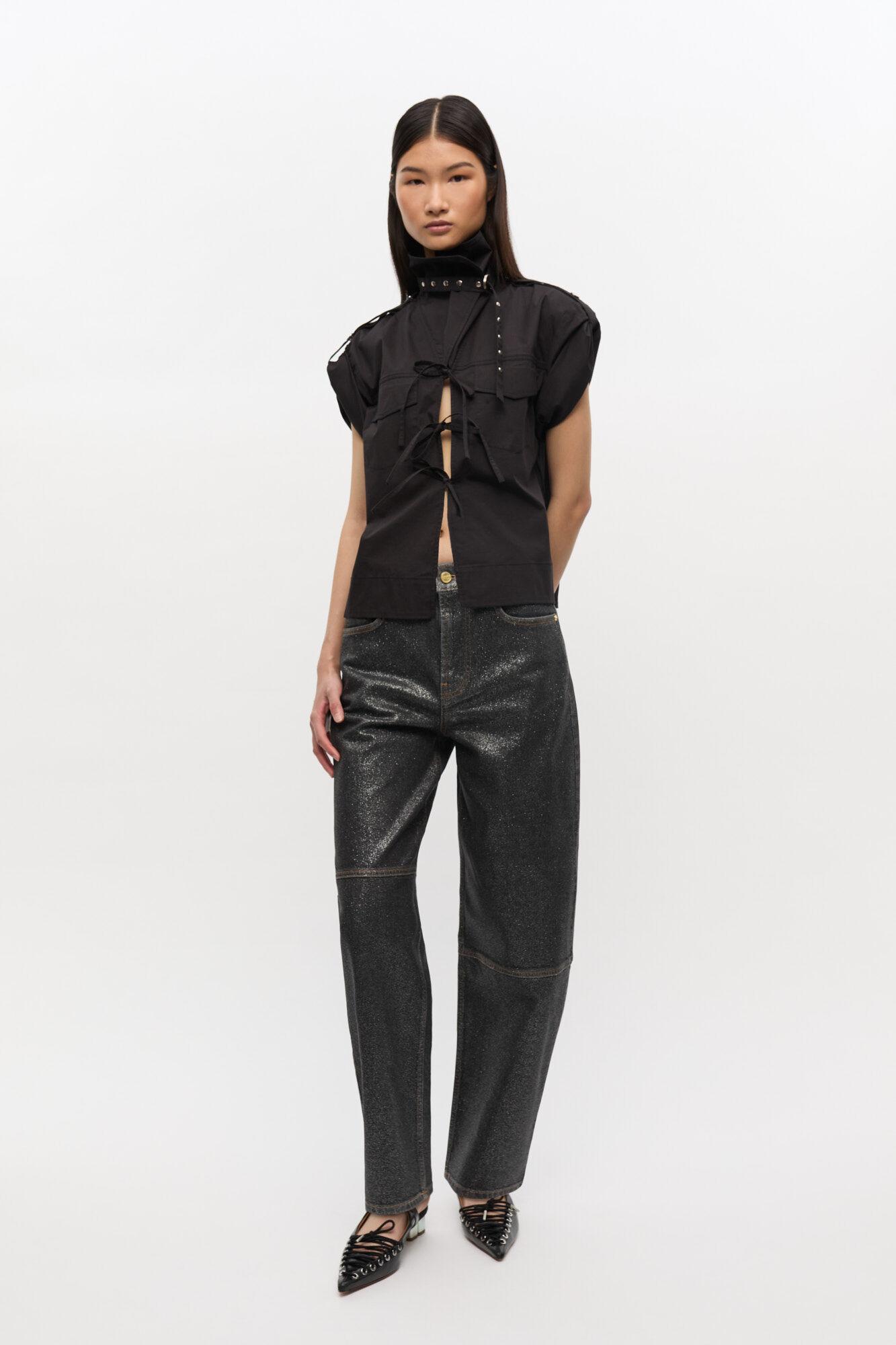 Shimmery Foil Stary Jeans Product Image