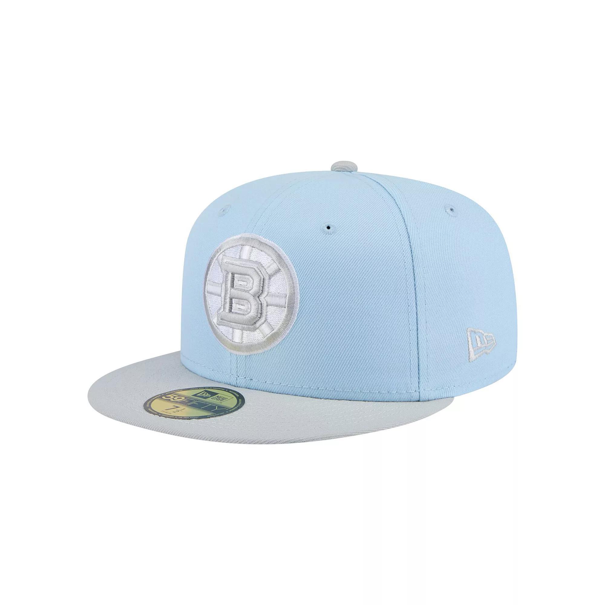 Men's New Era  Light Blue/Gray Boston Bruins Color Pack Two-Tone 59FIFTY Fitted Hat, Size: 7 5/8 Product Image