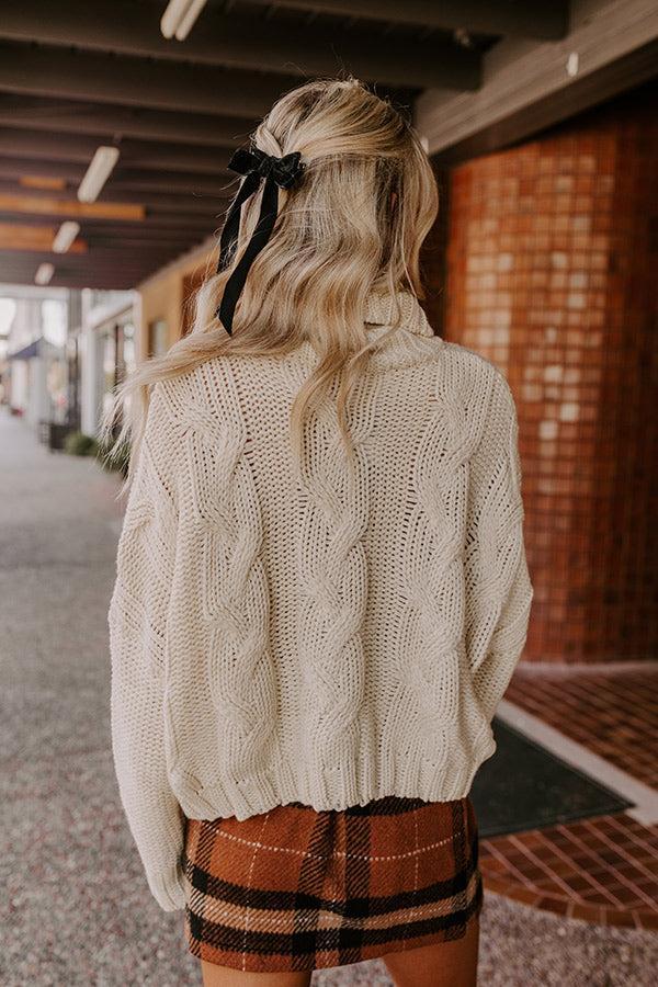 Snow Capped Mountains Cable Knit Sweater Product Image