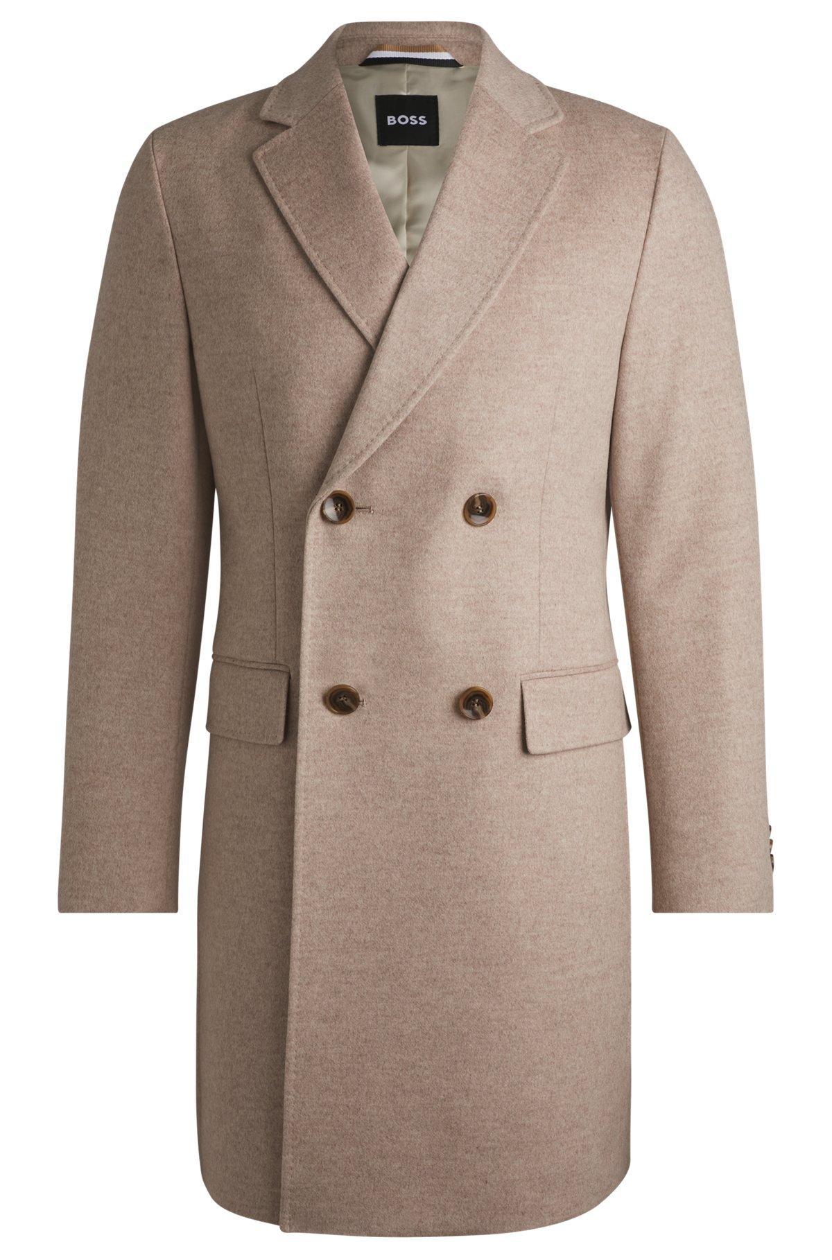Slim-fit coat in wool with cashmere Product Image