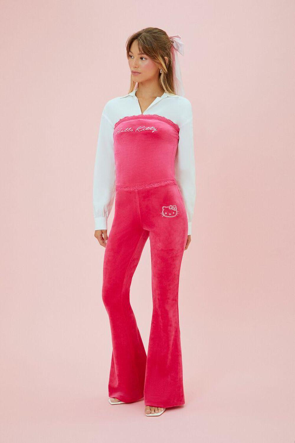 Hello Kitty Velour Rhinestone Pants | Forever 21 Product Image