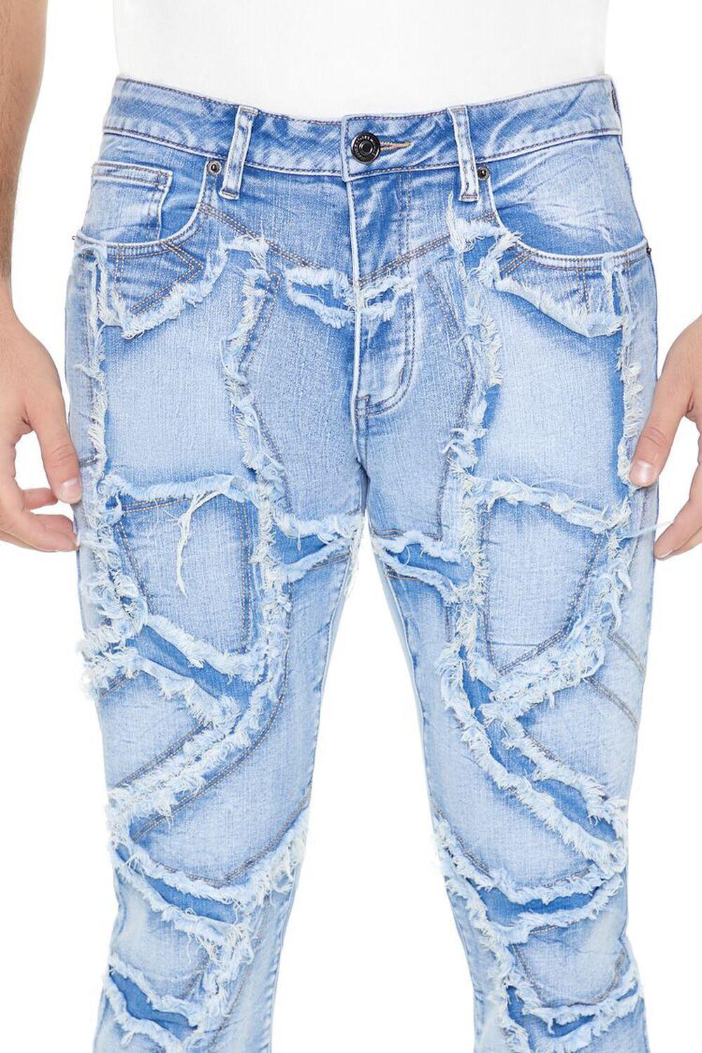 Frayed Abstract Slim-Fit Jeans | Forever 21 Product Image