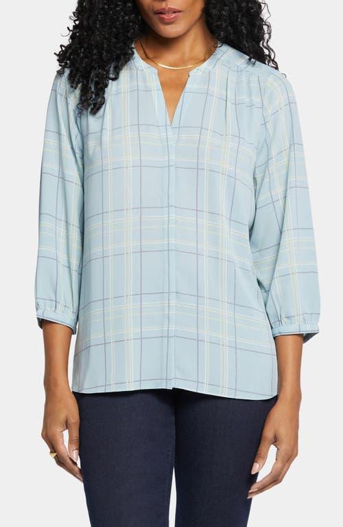 Nydj Three Quarter Sleeve Printed Pintucked Back Blouse Product Image