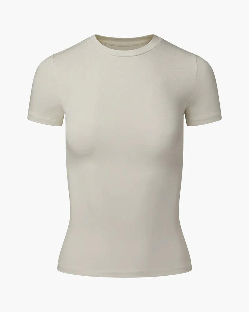 FINAL SALE WeWoreWhat | Fitted Crew Neck Top | White Product Image