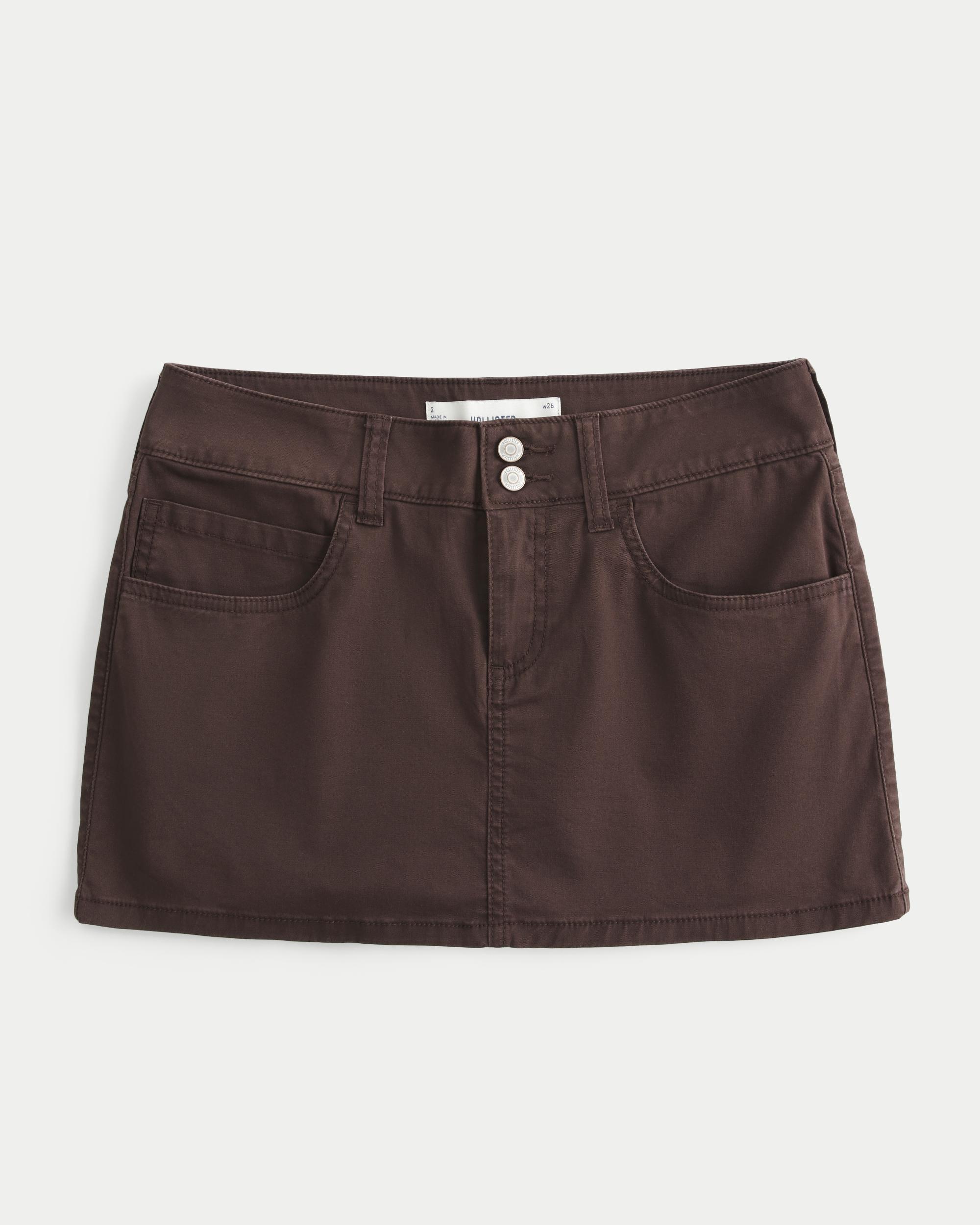 Low-Rise Shine Butterfly Twill Mini Skort Product Image