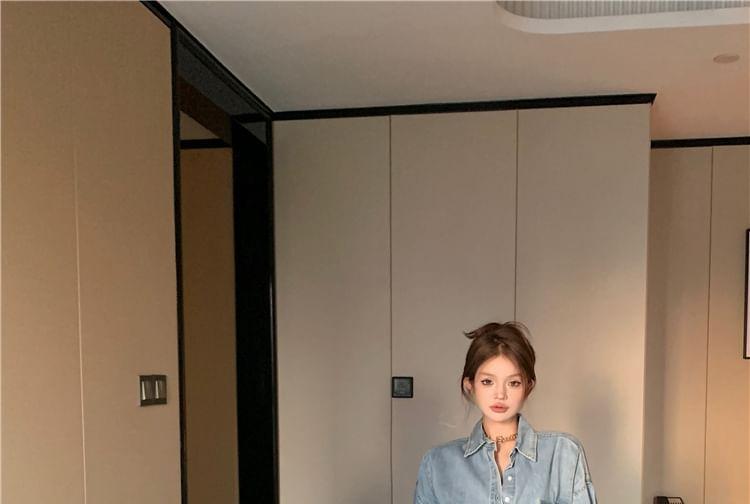 Button-Up Mini Dress Product Image