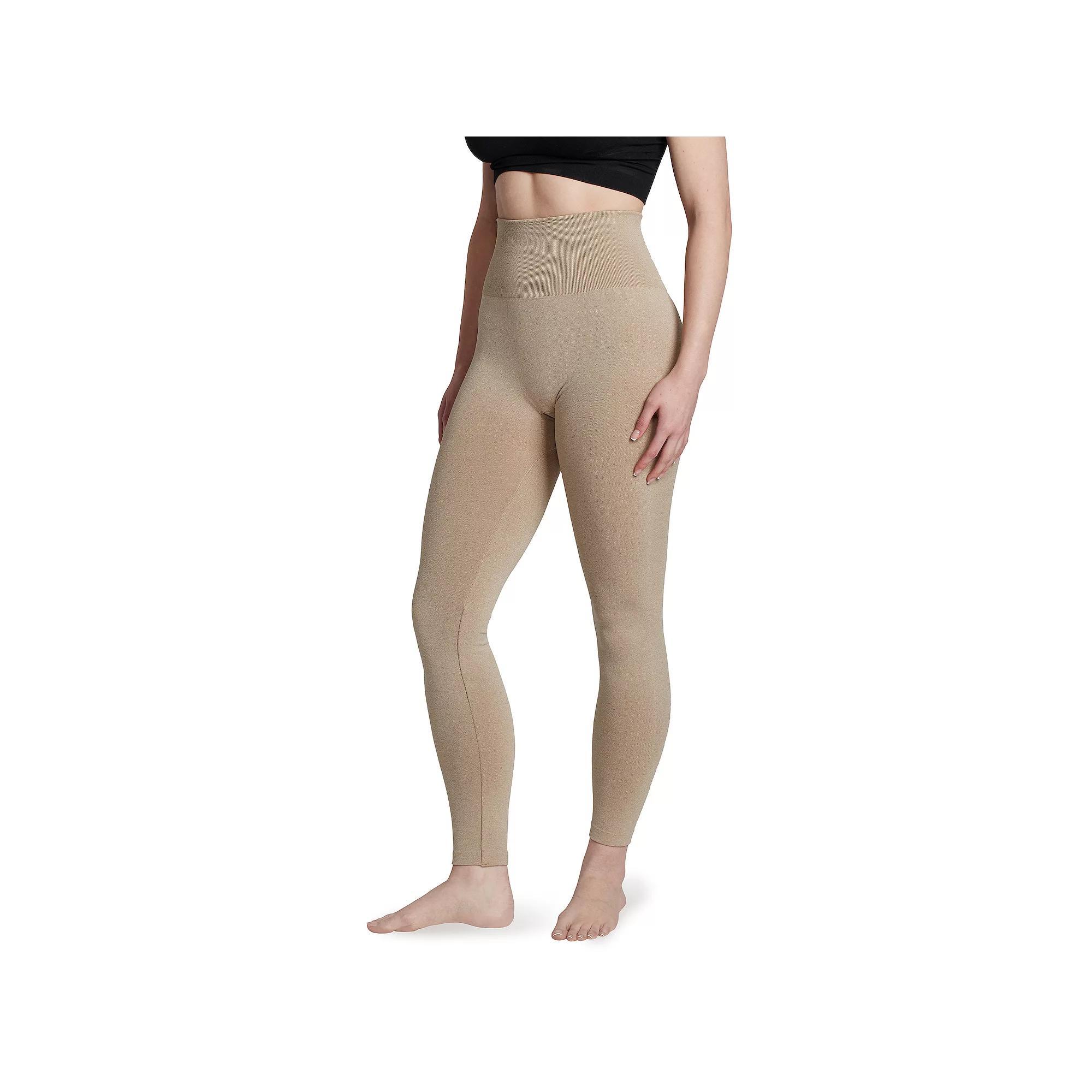 Women's Warners Seamless Solid Leggings, Size: Large-XL, Oatmeal Product Image
