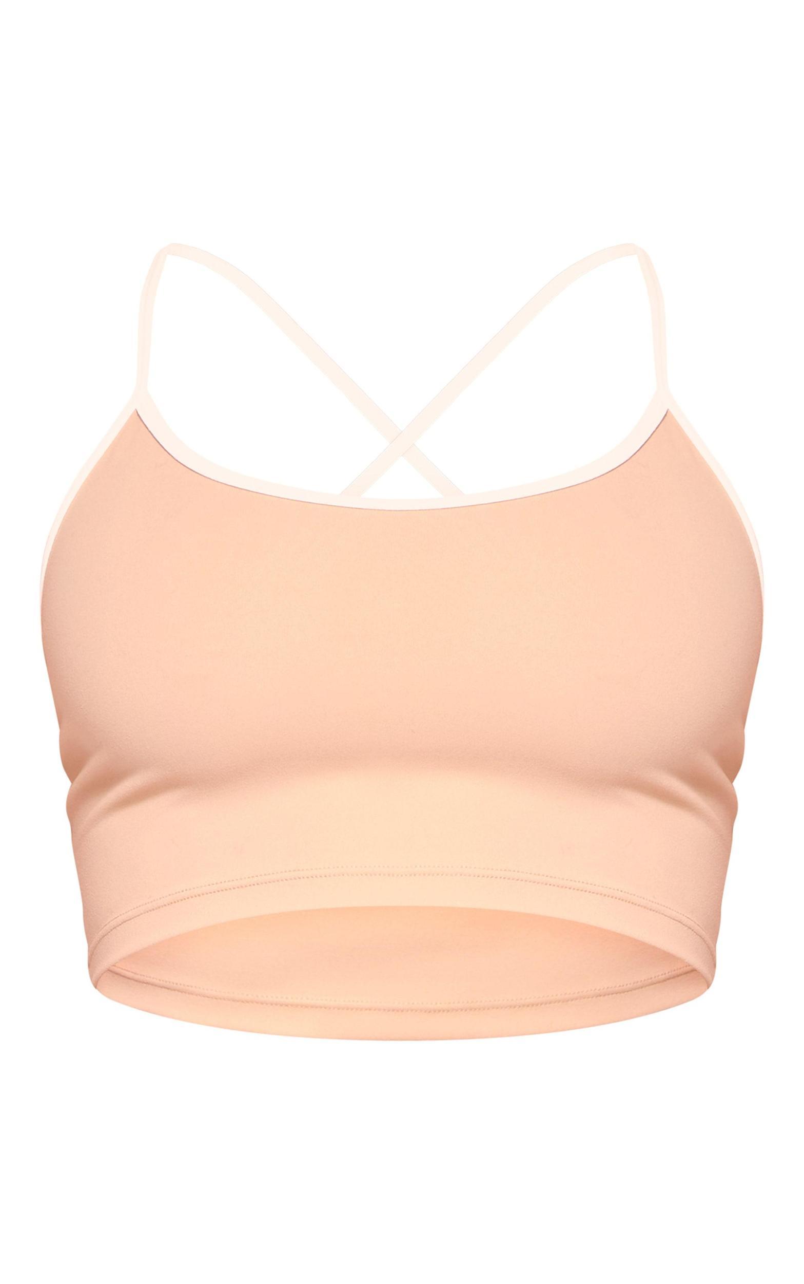 Mocha Sculpt Contrast Detail Strappy Gym Vest Product Image