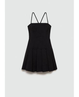 Mango Womens Crossed Back Pleated Dress Product Image